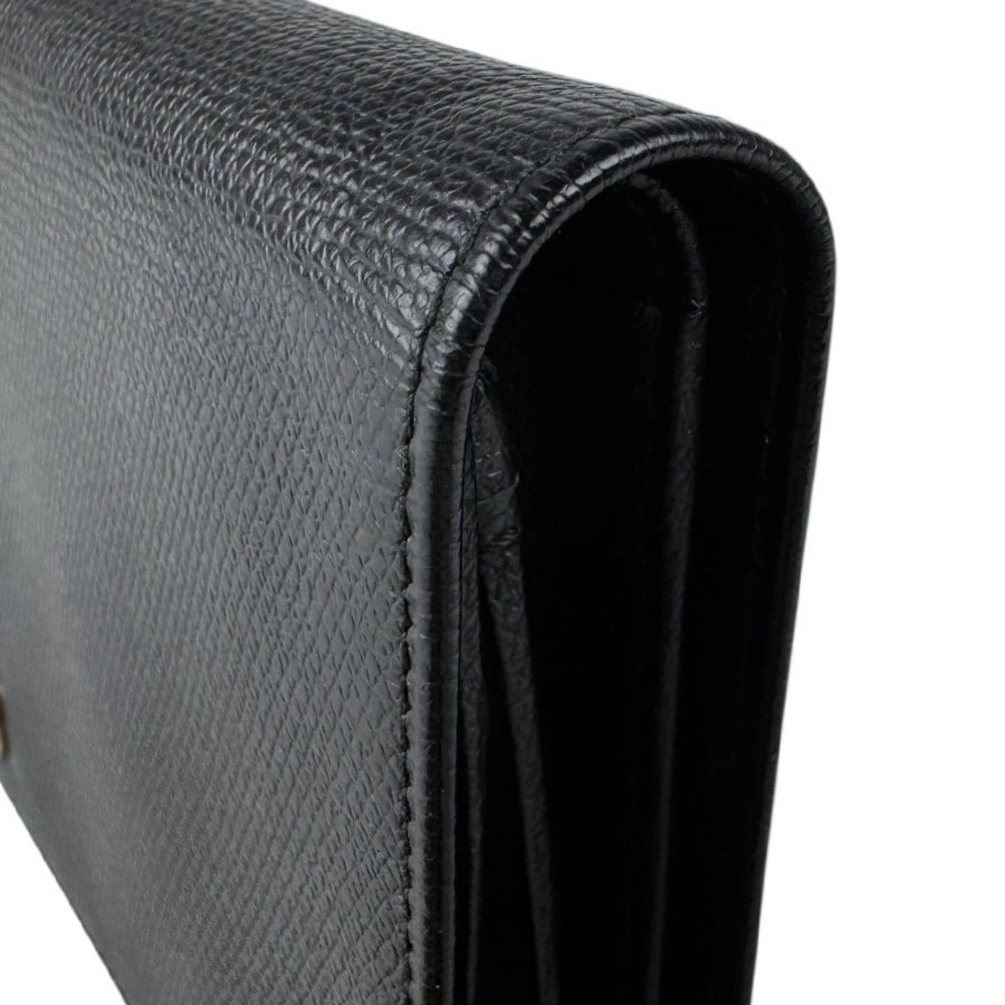 Chanel Chanel Bi-fold Long Wallet Coco Button Leather Black Women's Free Shipping z9093 Size ONE SIZE - 7 Thumbnail