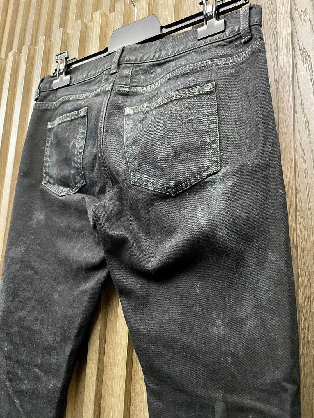 Saint Laurent Paris Distressed Black Denim Pants Size US 32 / EU 48 - 4 Thumbnail