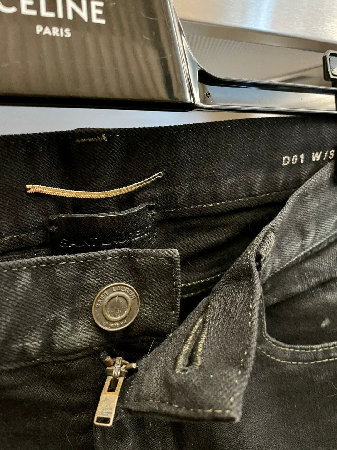 Saint Laurent Paris Distressed Black Denim Pants Size US 32 / EU 48 - 6 Thumbnail