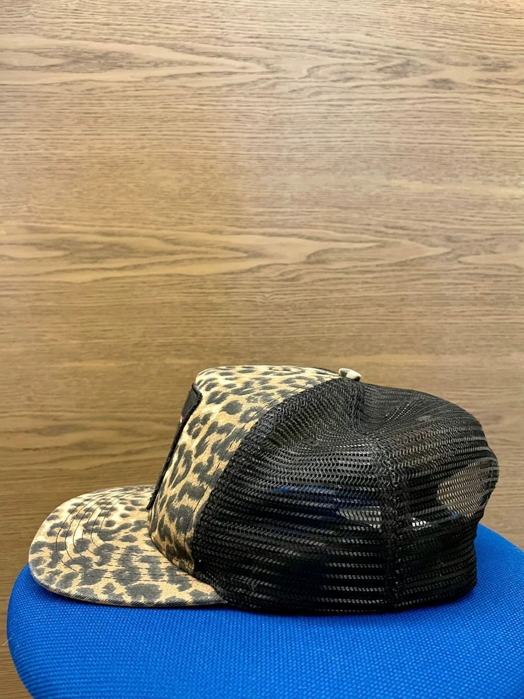 Saint Laurent Paris Leopard Print Trucker Hat with 'Game Over' Patch Size ONE SIZE - 2 Thumbnail