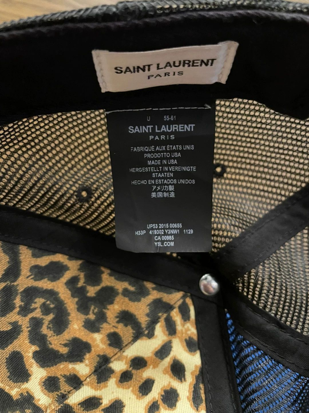 Saint Laurent Paris Leopard Print Trucker Hat with 'Game Over' Patch Size ONE SIZE - 5 Thumbnail