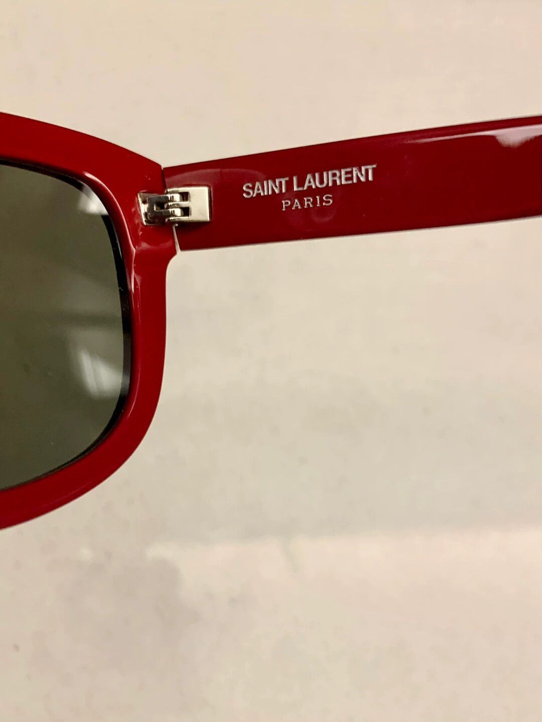 Saint Laurent Paris Red Studded Square Sunglasses Size ONE SIZE - 7 Thumbnail
