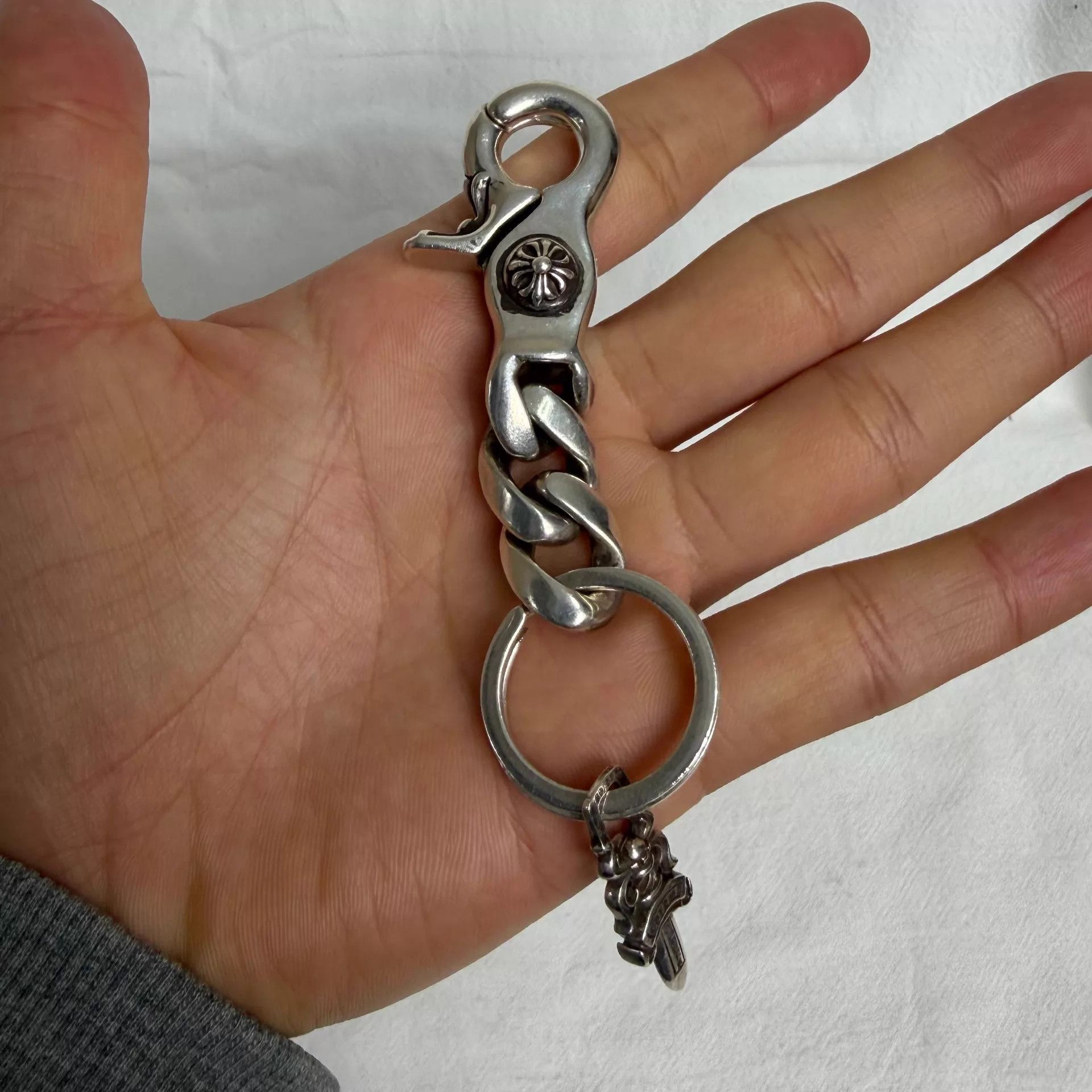 Chrome Hearts Silver Keychain with Sword Pendant Size ONE SIZE - 7 Thumbnail