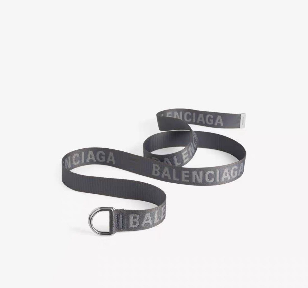 Balenciaga Gray Woven Belt with Silver Buckle Size ONE SIZE - 4 Thumbnail