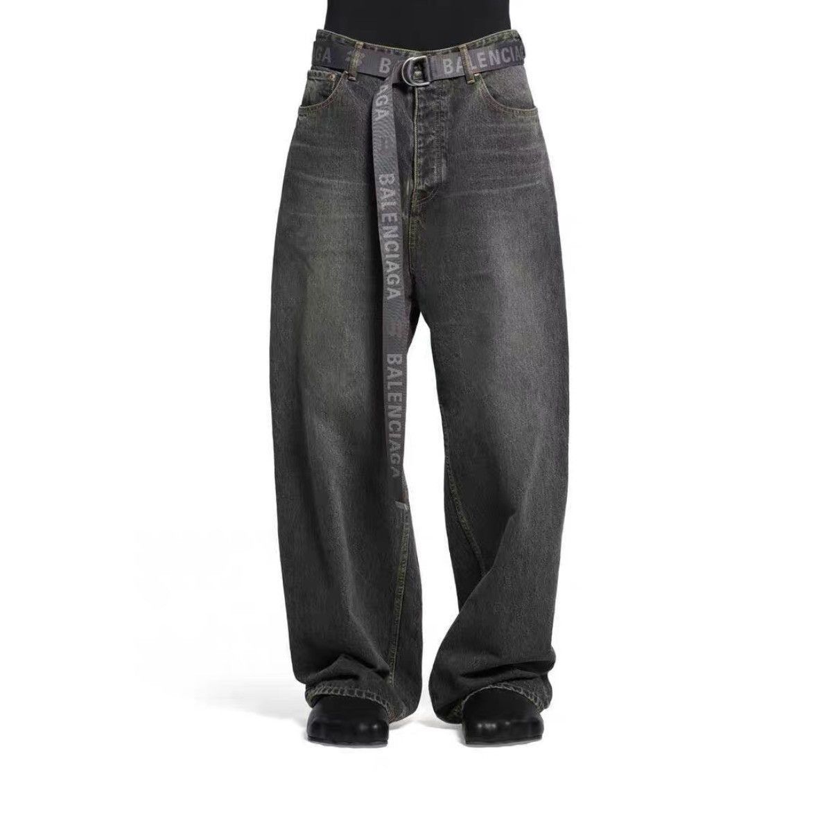 Balenciaga Gray Woven Belt with Silver Buckle Size ONE SIZE - 5 Thumbnail