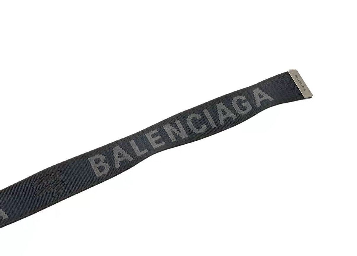Balenciaga Gray Woven Belt with Silver Buckle Size ONE SIZE - 3 Thumbnail