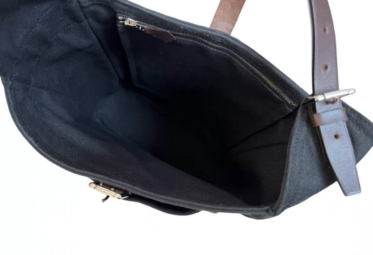 Hermes Black Canvas Shoulder Bag with Leather Strap Size ONE SIZE - 7 Thumbnail