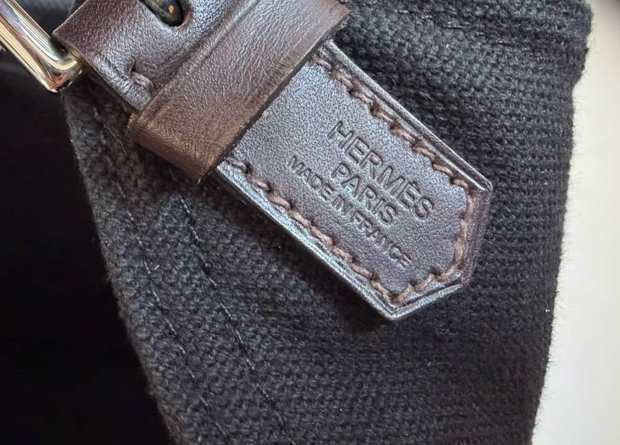 Hermes Black Canvas Shoulder Bag with Leather Strap Size ONE SIZE - 3 Thumbnail