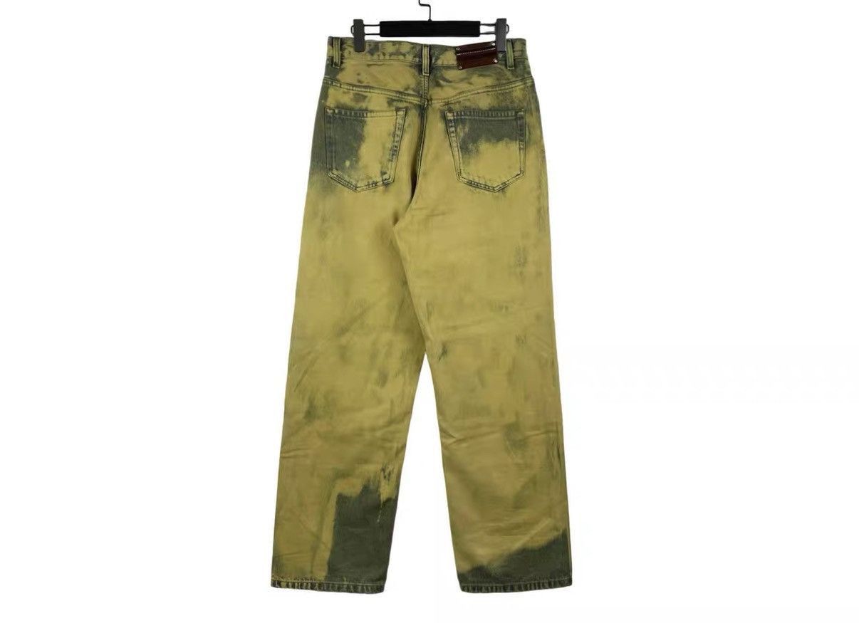 Dries Van Noten Yellow Tie-Dye Wide-Leg Denim Pants Size US 32 / EU 48 - 2 Thumbnail