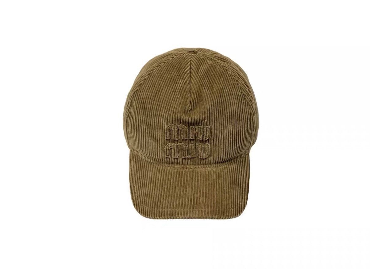 Miu Miu Beige Corduroy Baseball Cap Size ONE SIZE - 3 Thumbnail