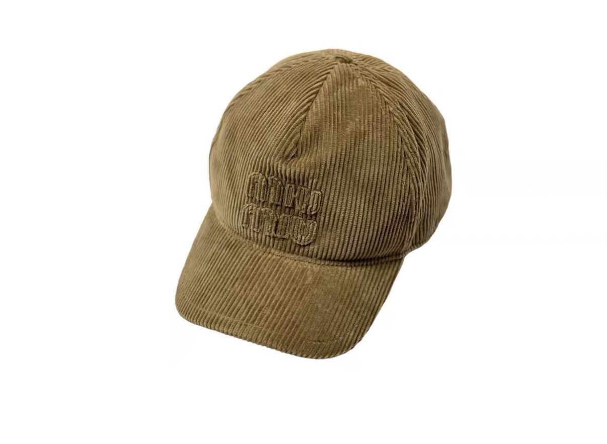 Miu Miu Beige Corduroy Baseball Cap Size ONE SIZE - 2 Thumbnail