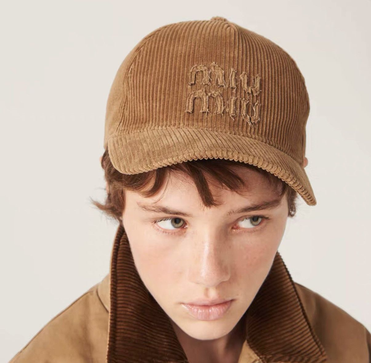 Miu Miu Beige Corduroy Baseball Cap Size ONE SIZE - 5 Thumbnail