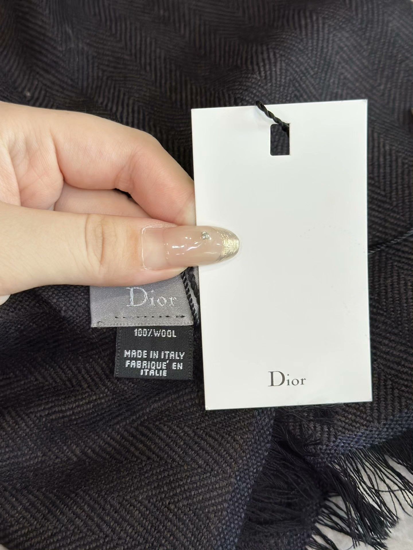 Dior Dior Wool Herringbone Stitch Scarf Size ONE SIZE - 6 Thumbnail