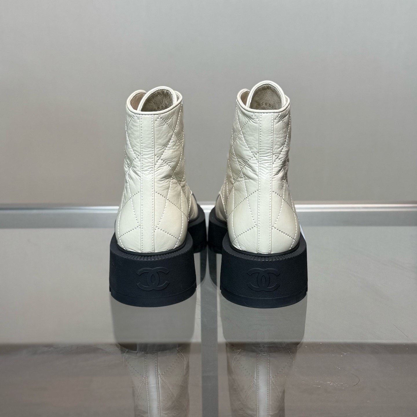 Chanel Chanel Beige Patchwork Martin Boots Size US 7 / IT 37 - 4 Thumbnail