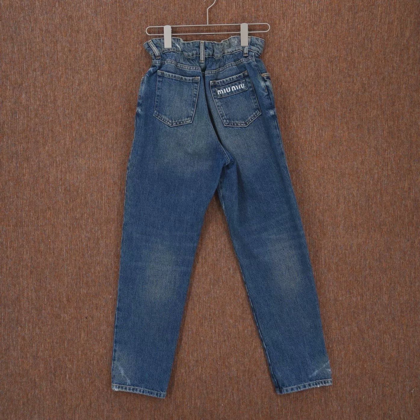 Miu Miu Miumiu Pleated Waist Jeans Size 25" / US 0 / IT 36 - 2 Thumbnail