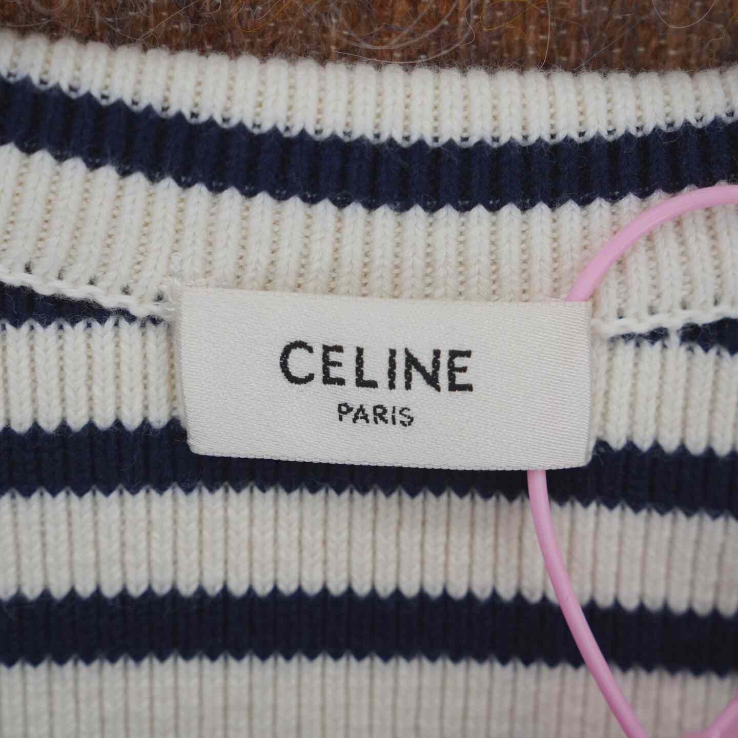 Celine Celine Gold Buckle Logo Striped Knit Sweater Size S / US 4 / IT 40 - 4 Thumbnail