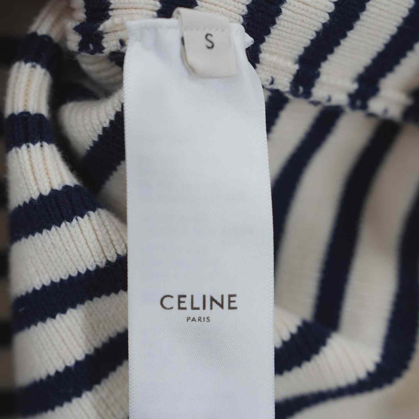 Celine Celine Gold Buckle Logo Striped Knit Sweater Size S / US 4 / IT 40 - 5 Thumbnail