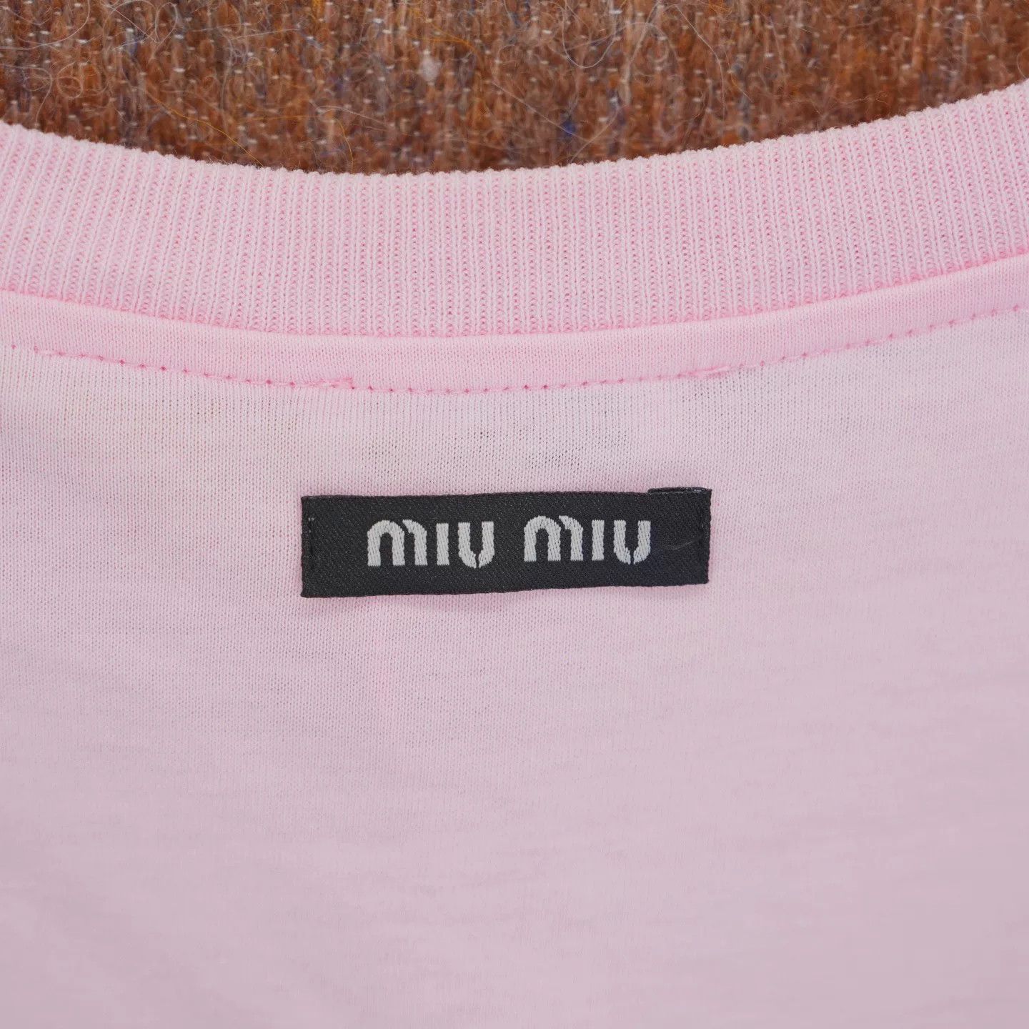 Miu Miu Miumiu Pink Printed Embroidered Short-Sleeve T-shirt Size S / US 4 / IT 40 - 3 Thumbnail