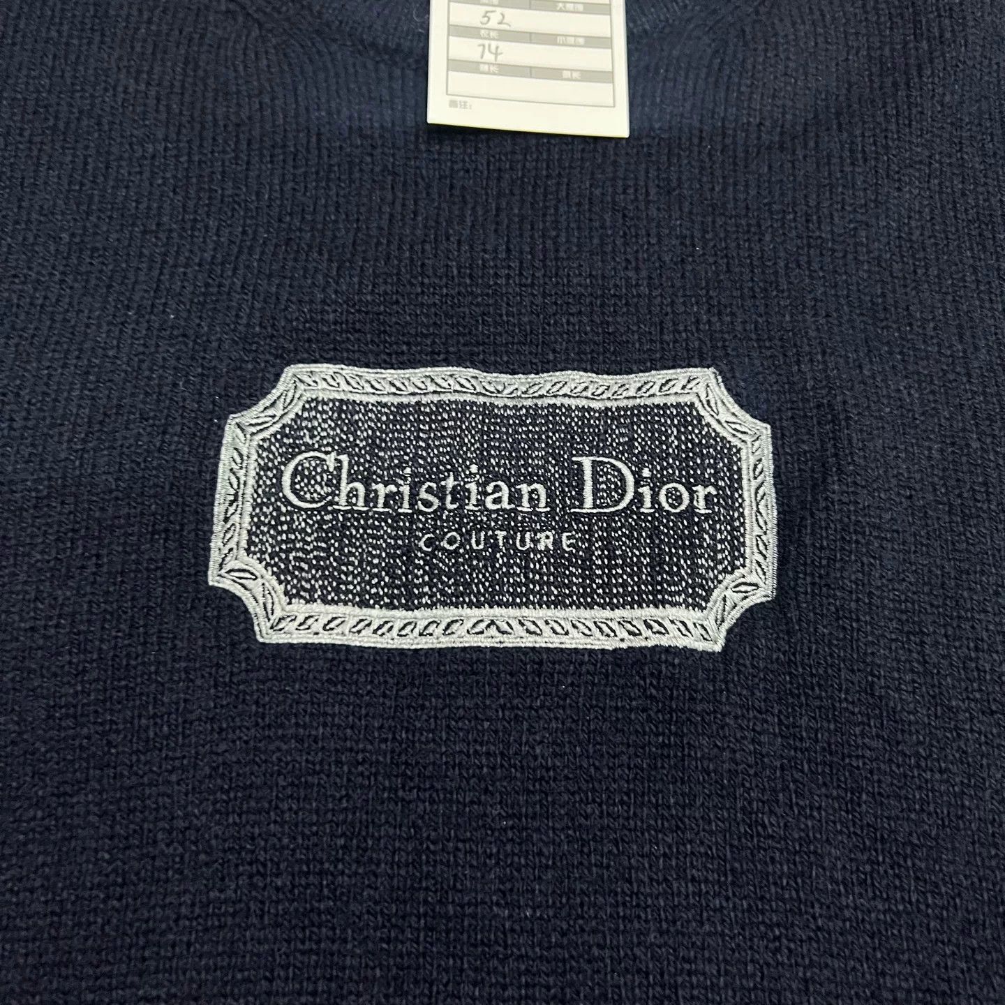 Dior DIOR Navy Logo Knit Long Sleeve Sweater Size US XL / EU 56 / 4 - 2 Thumbnail
