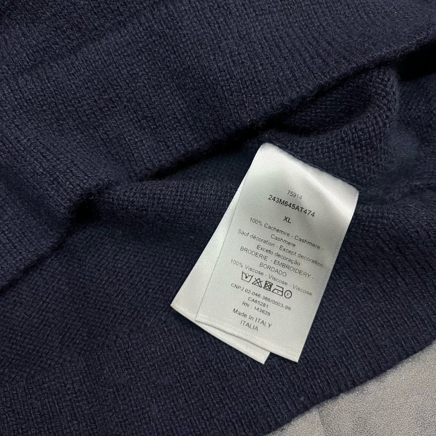 Dior DIOR Navy Logo Knit Long Sleeve Sweater Size US XL / EU 56 / 4 - 4 Thumbnail