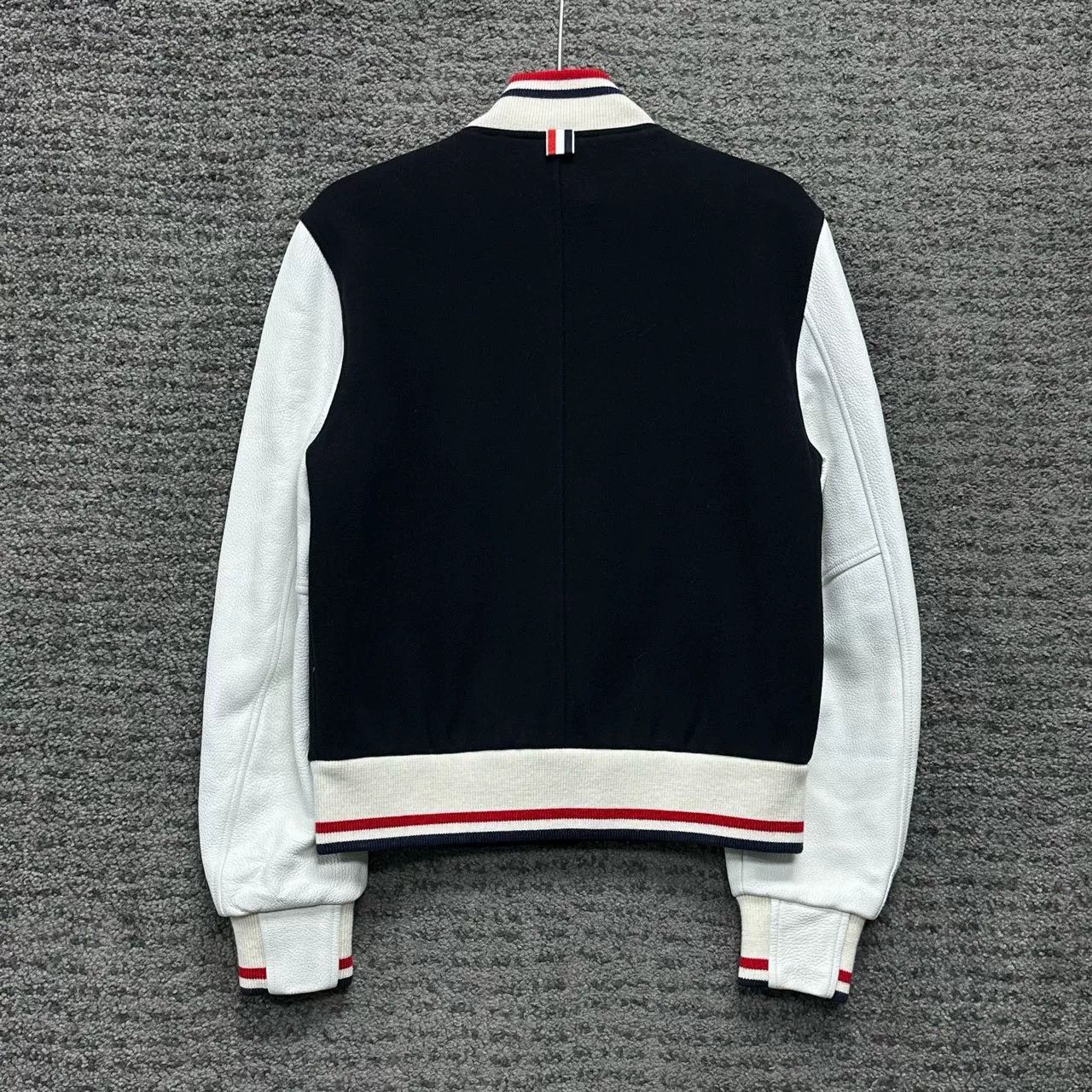 Thom Browne Thom Browne Leather Panel Baseball Jacket Size US S / EU 44-46 / 1 - 2 Thumbnail