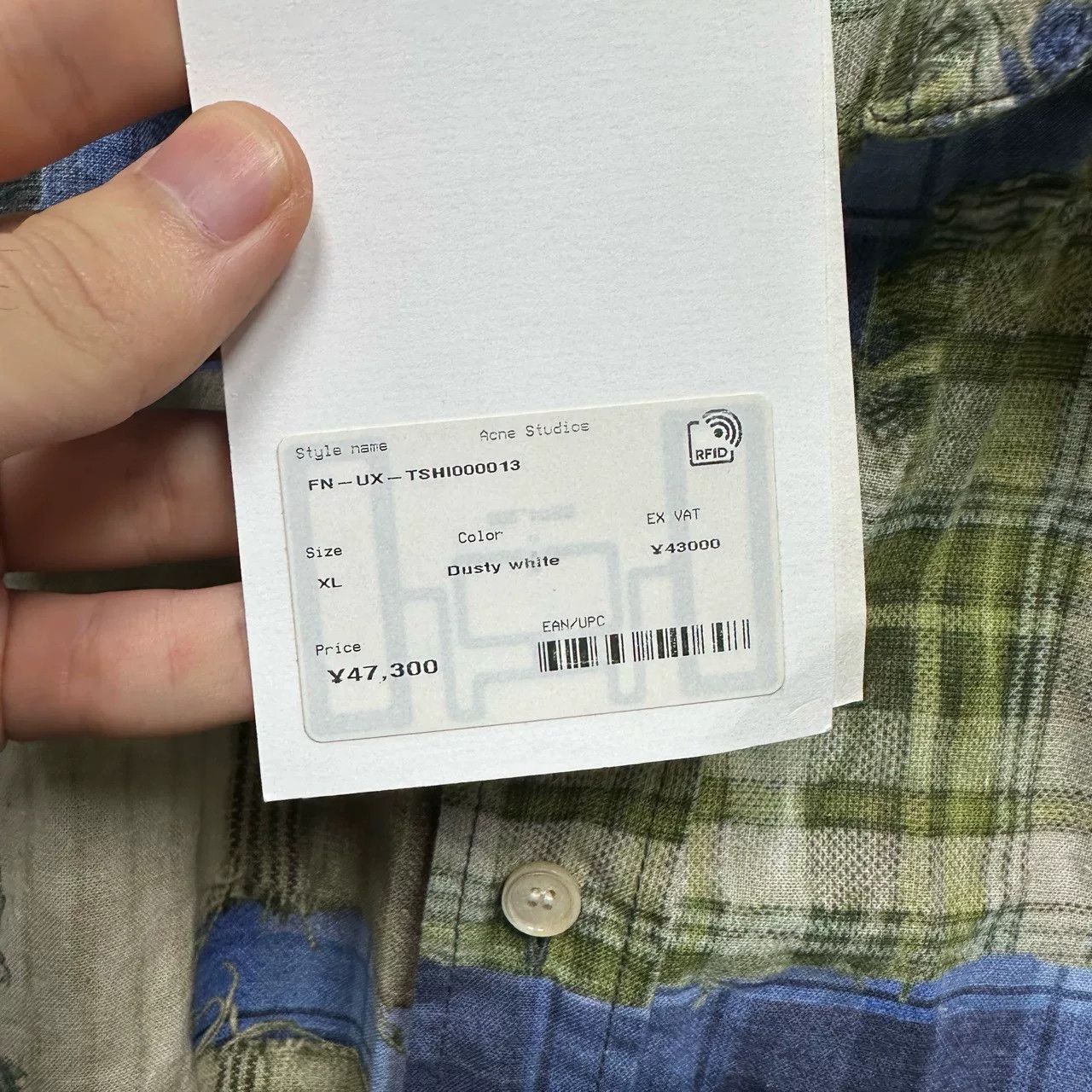 Acne Studios Acne Studios SS24 Mint Plaid Long-Sleeve Shirt Size US M / EU 48-50 / 2 - 4 Thumbnail