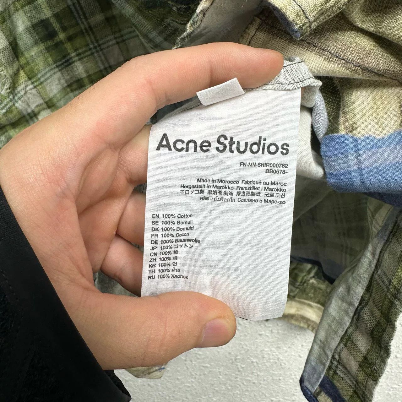 Acne Studios Acne Studios SS24 Mint Plaid Long-Sleeve Shirt Size US M / EU 48-50 / 2 - 5 Thumbnail