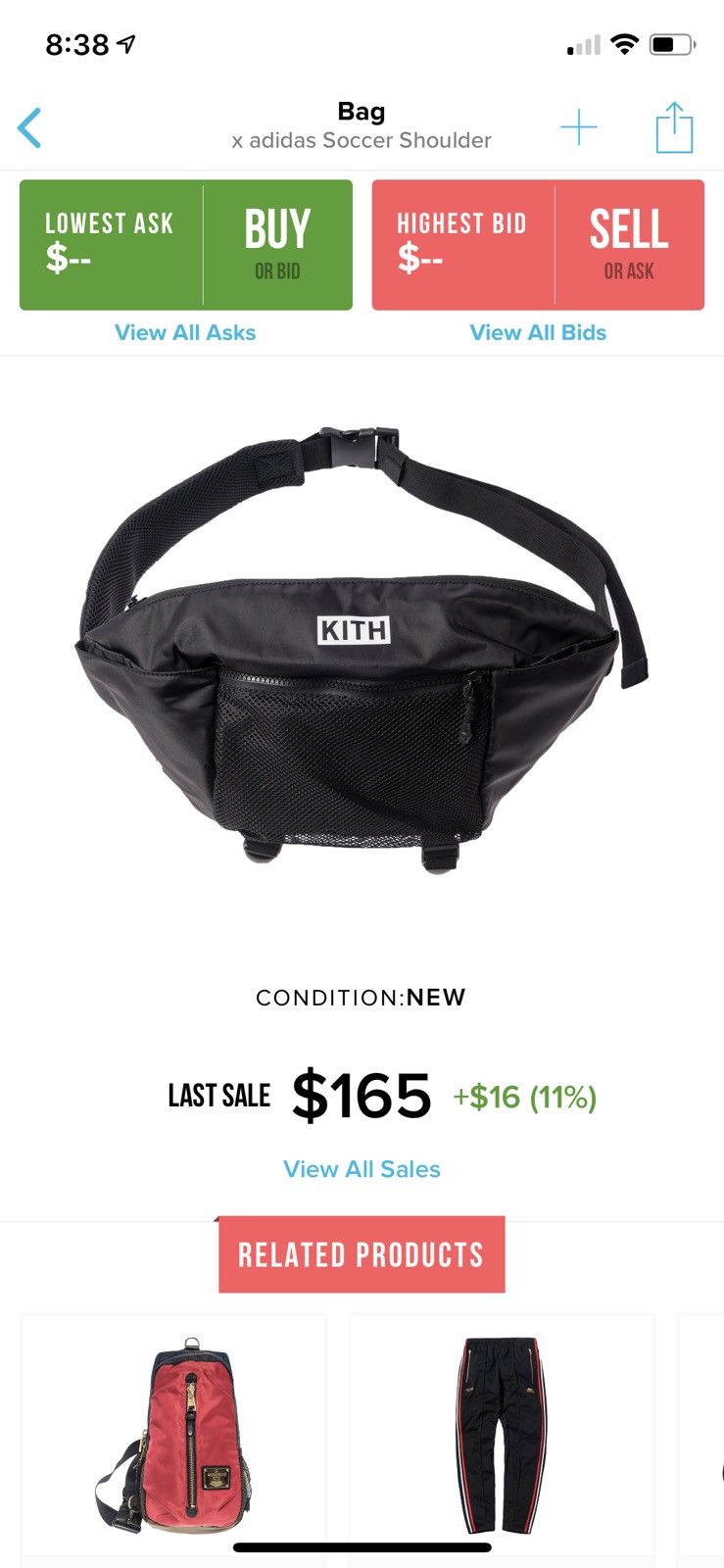 KITH X ADIDAS SOCCER SHOULDER BAG