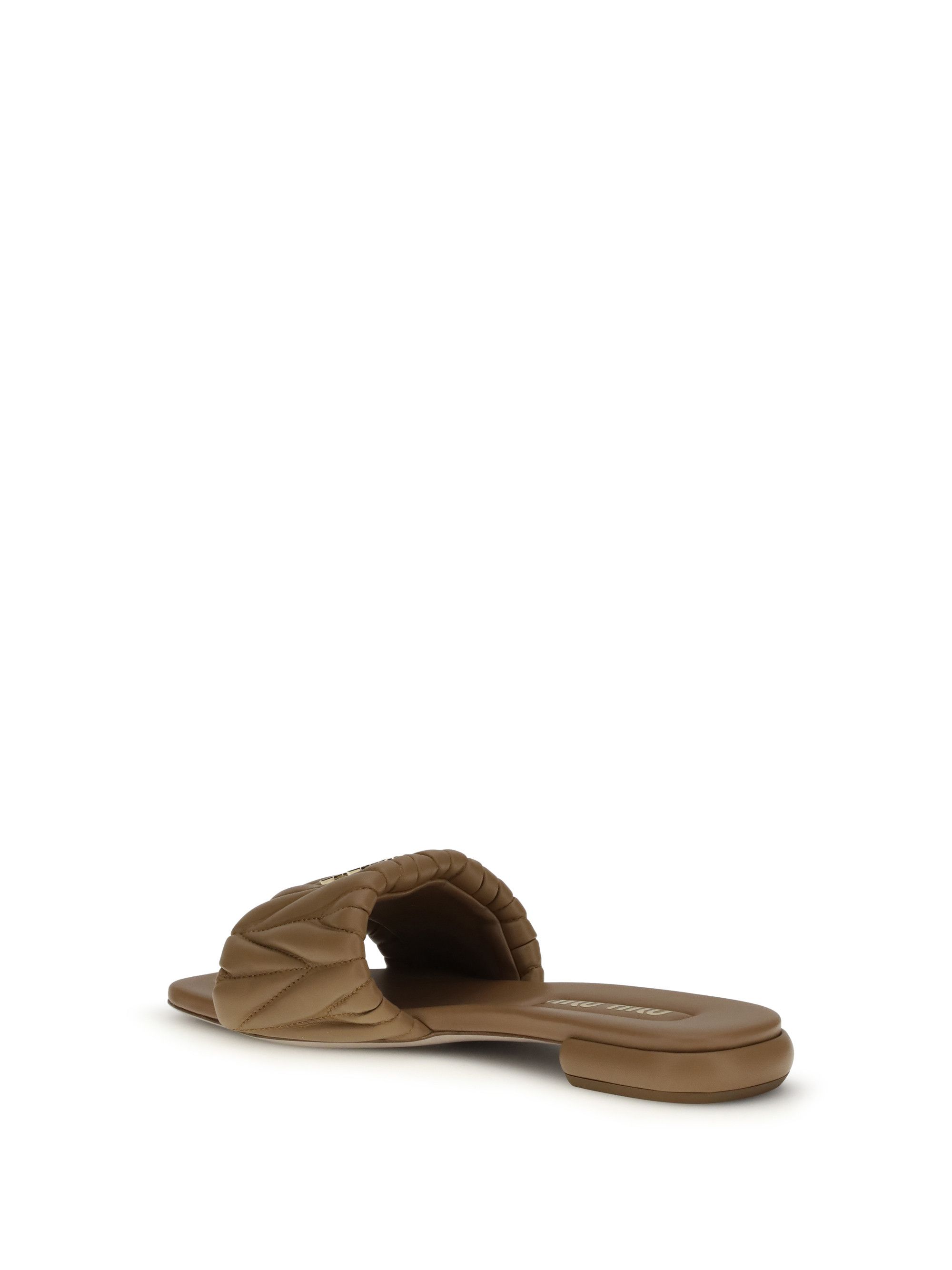 Miu Miu Matelassé nappa leather Sandals Size US 7 / IT 37 - 3 Thumbnail