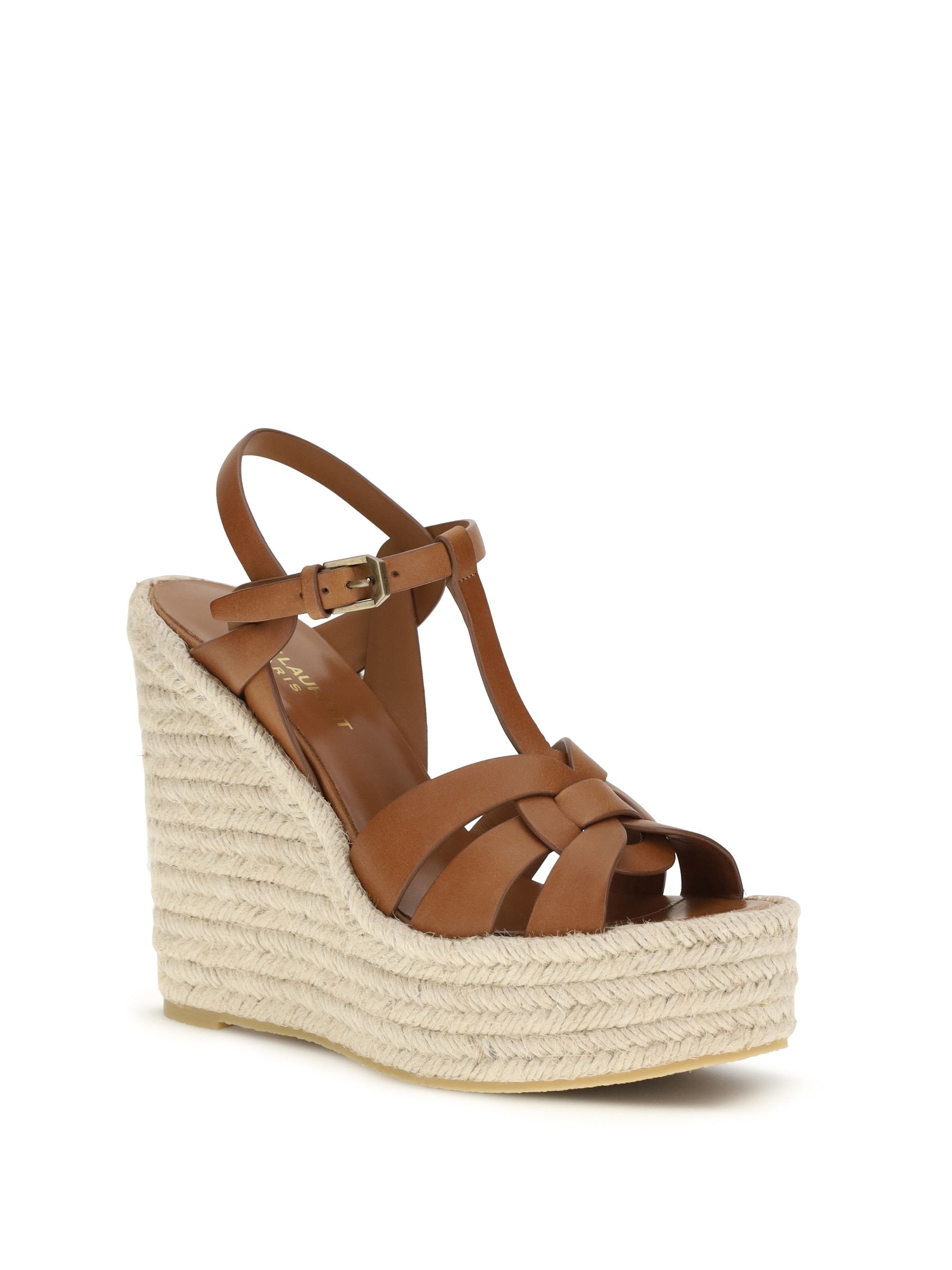 Saint Laurent Paris Leather Espadrille Sandals Size US 7.5 / IT 37.5 - 2 Thumbnail