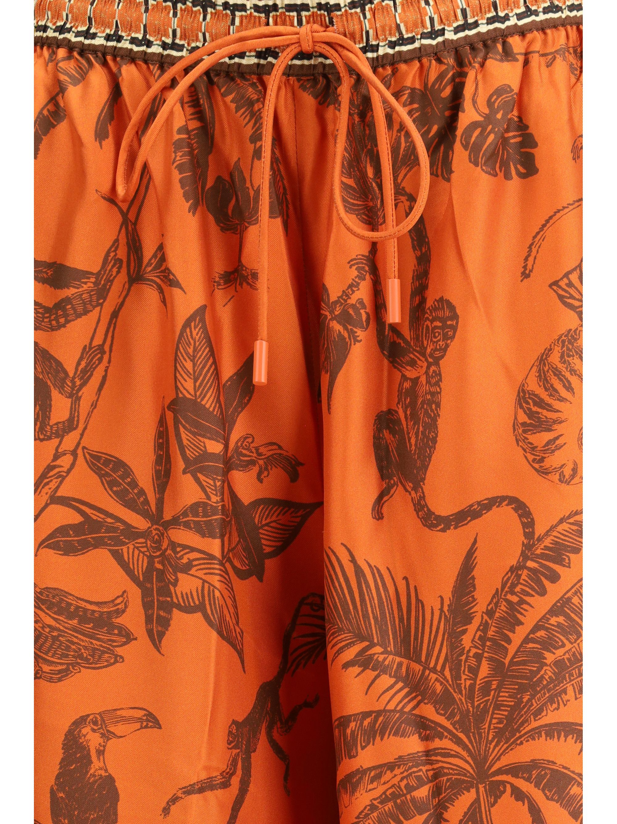 ALEMAIS Monkey Dance Silk Palazzo Pants Size 28" / US 6 / IT 42 - 3 Thumbnail