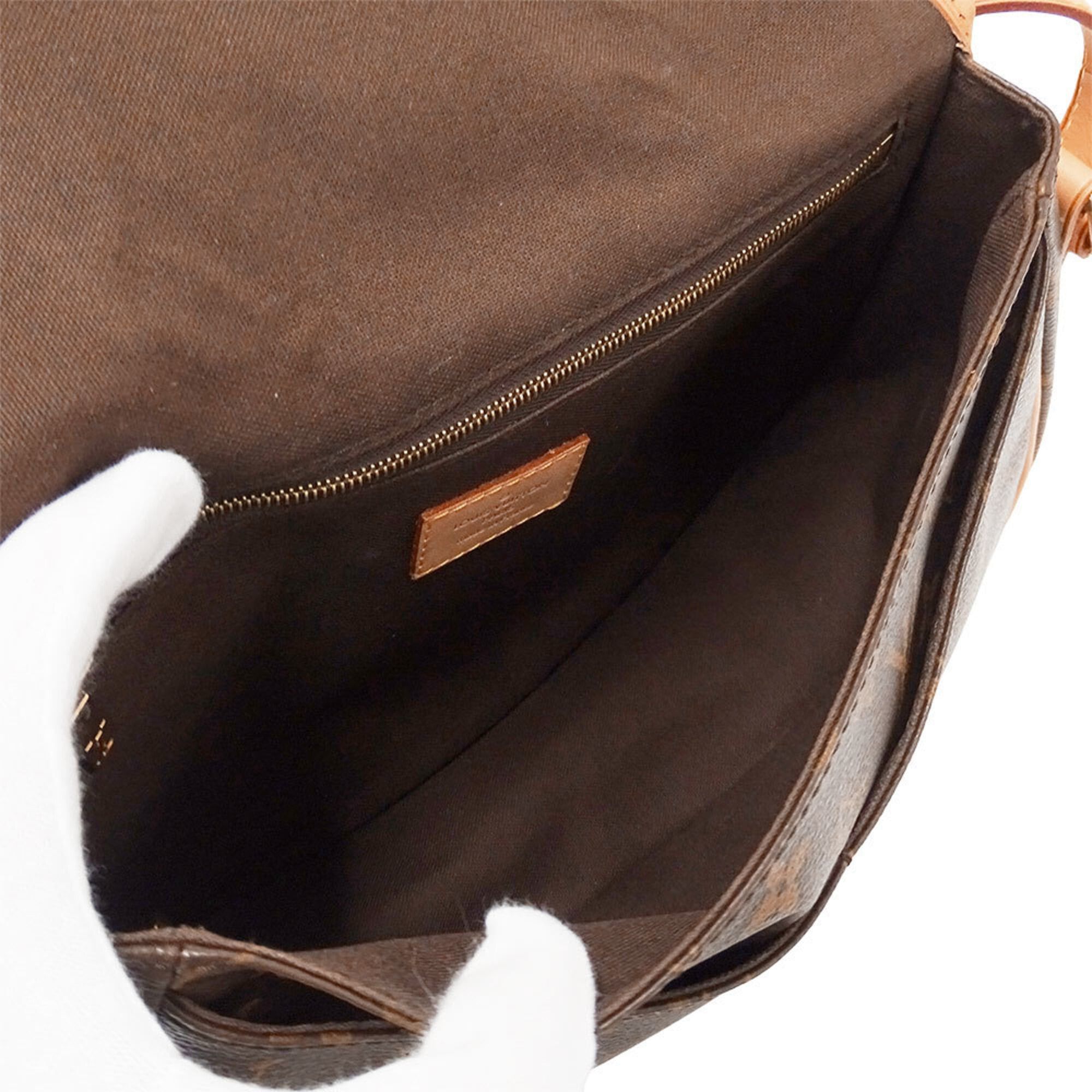 Louis Vuitton Louis Vuitton Women's Handbag, Brand Shoulder Bag, Monogram Canvas, Menilmontant PM, Brown, M40474, Crossbody, Flap Closure Size ONE SIZE - 5 Thumbnail