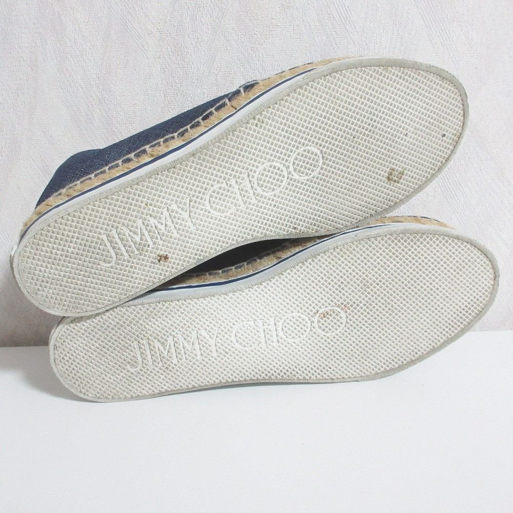 Jimmy Choo Jimmy Choo Jimmy Choo DAWN denim leather espadrille slip on sneakers Leather Shoes DUTY FREE for USA Size ONE SIZE - 8 Thumbnail