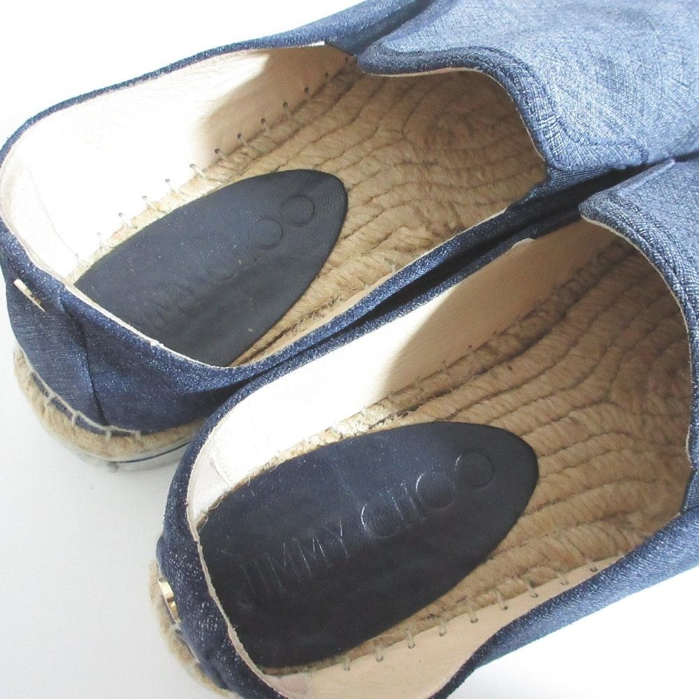 Jimmy Choo Jimmy Choo Jimmy Choo DAWN denim leather espadrille slip on sneakers Leather Shoes DUTY FREE for USA Size ONE SIZE - 6 Thumbnail
