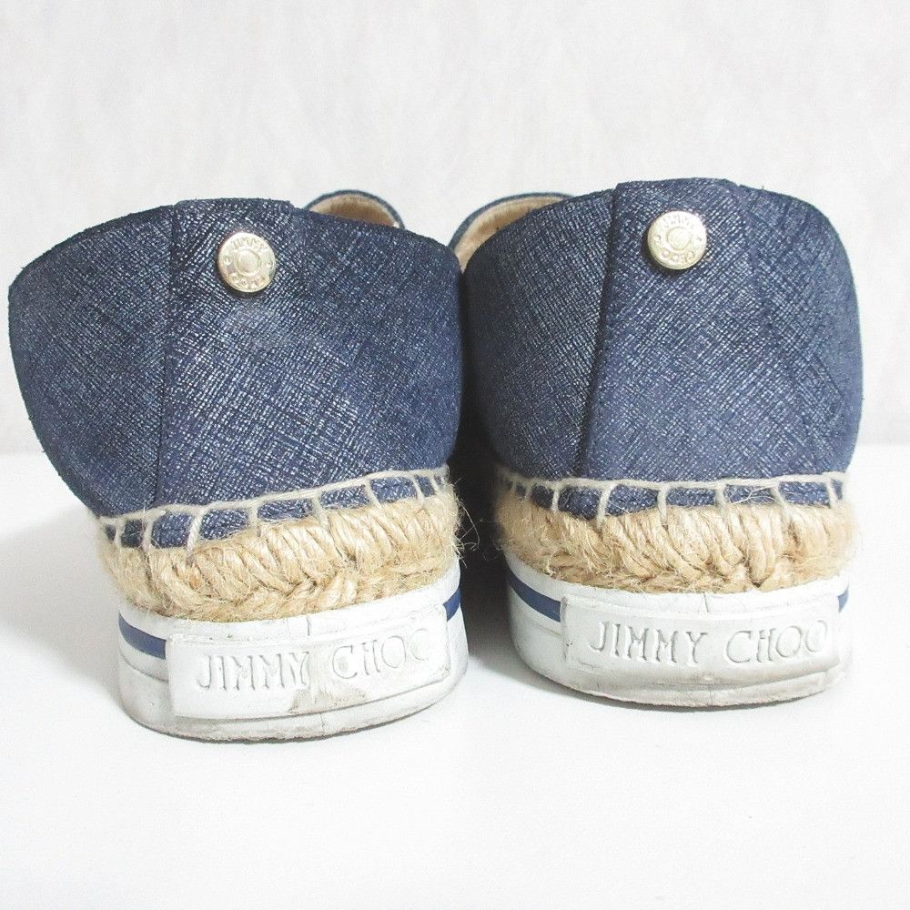 Jimmy Choo Jimmy Choo Jimmy Choo DAWN denim leather espadrille slip on sneakers Leather Shoes DUTY FREE for USA Size ONE SIZE - 3 Thumbnail