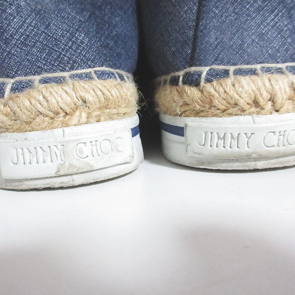 Jimmy Choo Jimmy Choo Jimmy Choo DAWN denim leather espadrille slip on sneakers Leather Shoes DUTY FREE for USA Size ONE SIZE - 9 Thumbnail