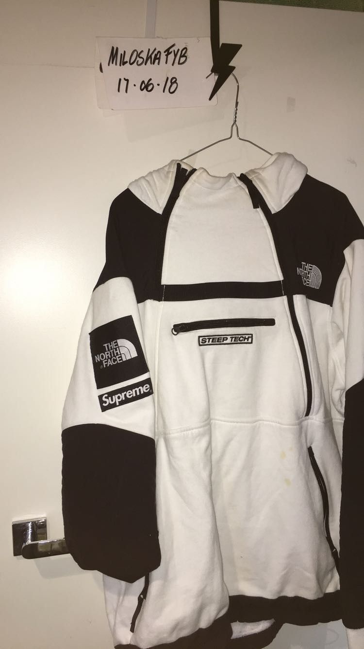 Supreme the north face steep tech hooded sweatshirt white deals