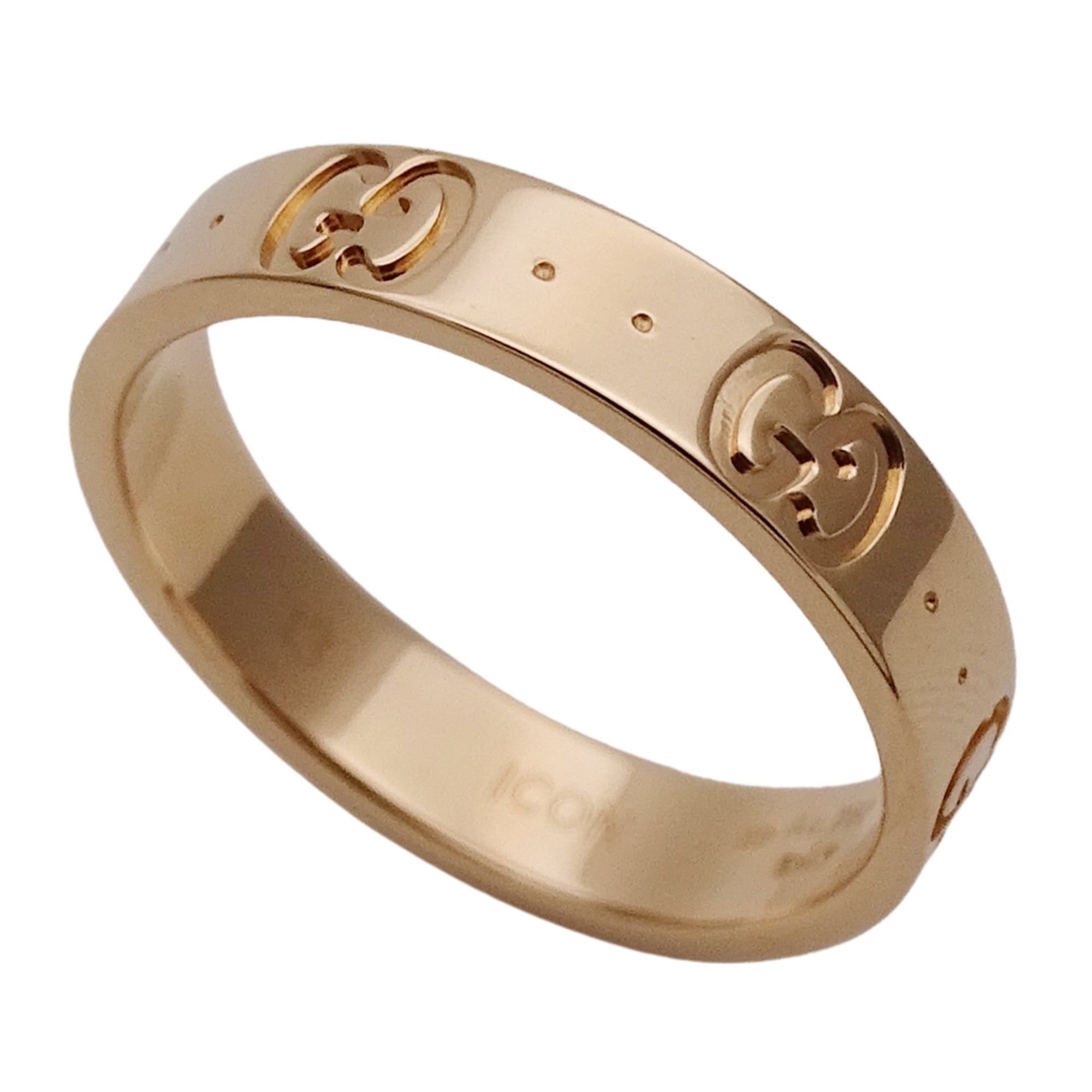 Gucci Gucci ring for women and men, brand name ring, 750PG Icon Slim Pink Gold, size #13 (approx. 1 inch), jewelry. Size ONE SIZE - 4 Thumbnail