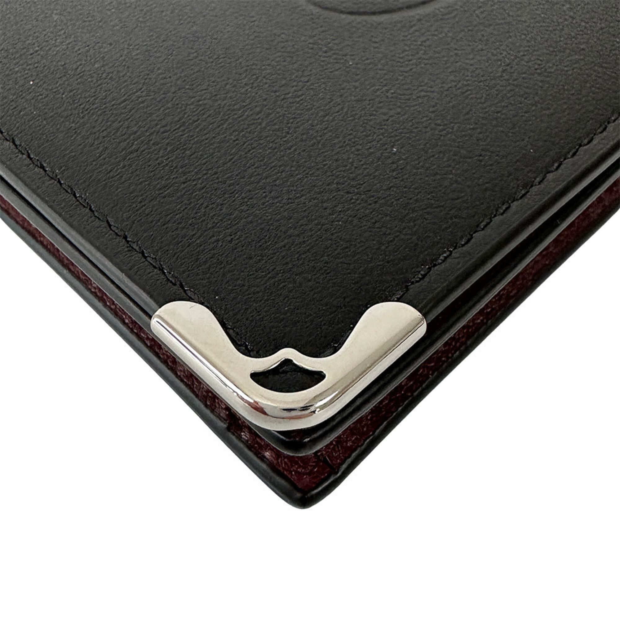Cartier Cartier business card holder/card case for women and men, brand name, Must series, leather, black, compact, business. Size ONE SIZE - 5 Thumbnail