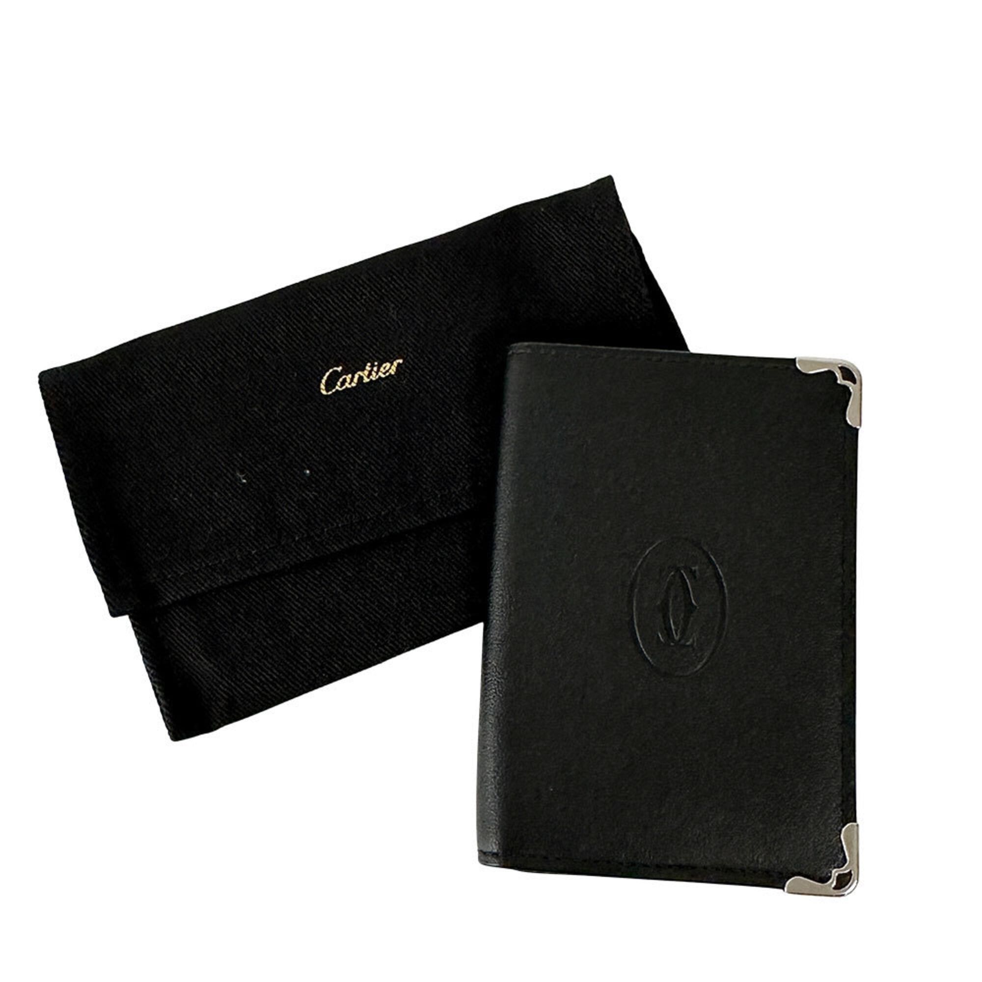 Cartier Cartier business card holder/card case for women and men, brand name, Must series, leather, black, compact, business. Size ONE SIZE - 9 Thumbnail