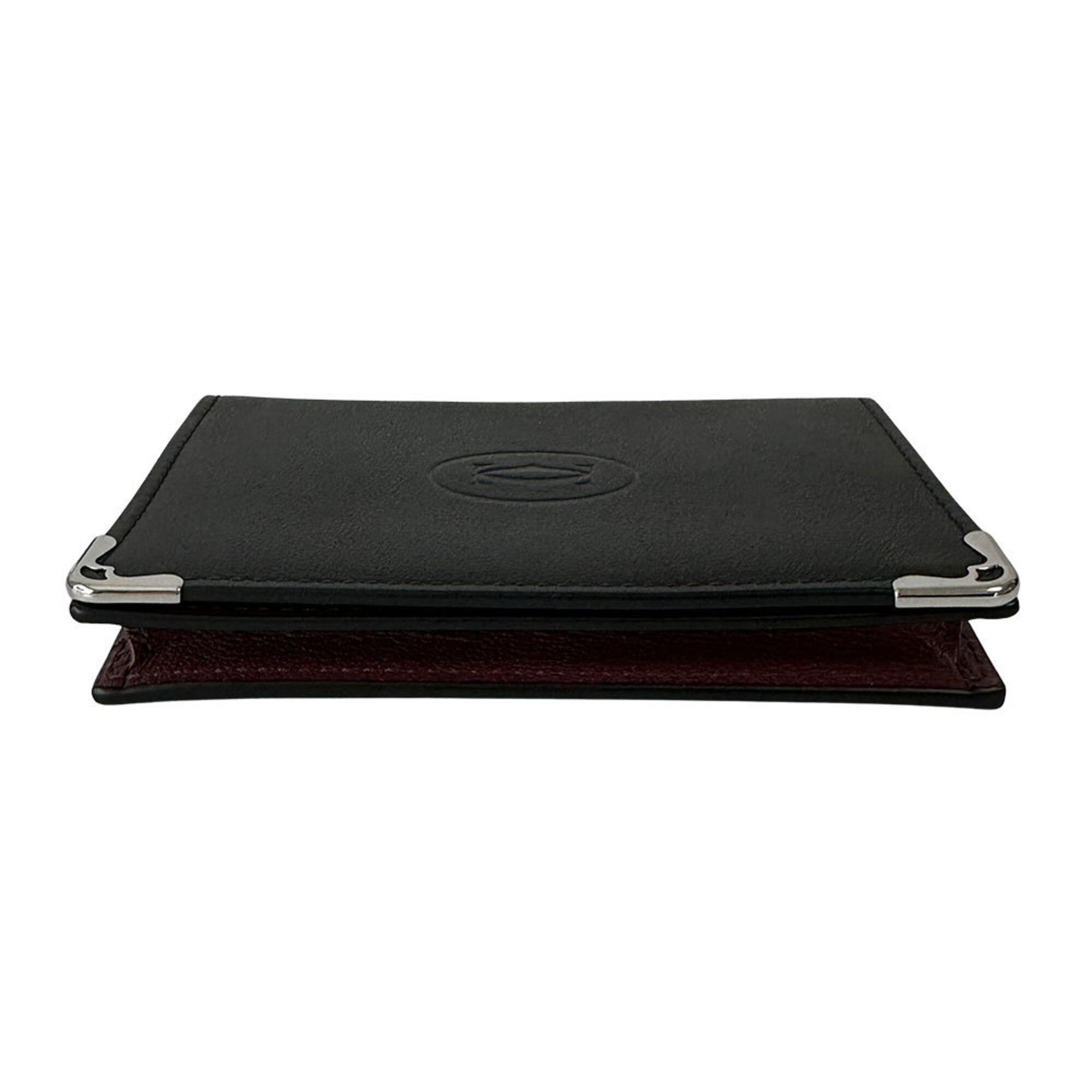Cartier Cartier business card holder/card case for women and men, brand name, Must series, leather, black, compact, business. Size ONE SIZE - 3 Thumbnail
