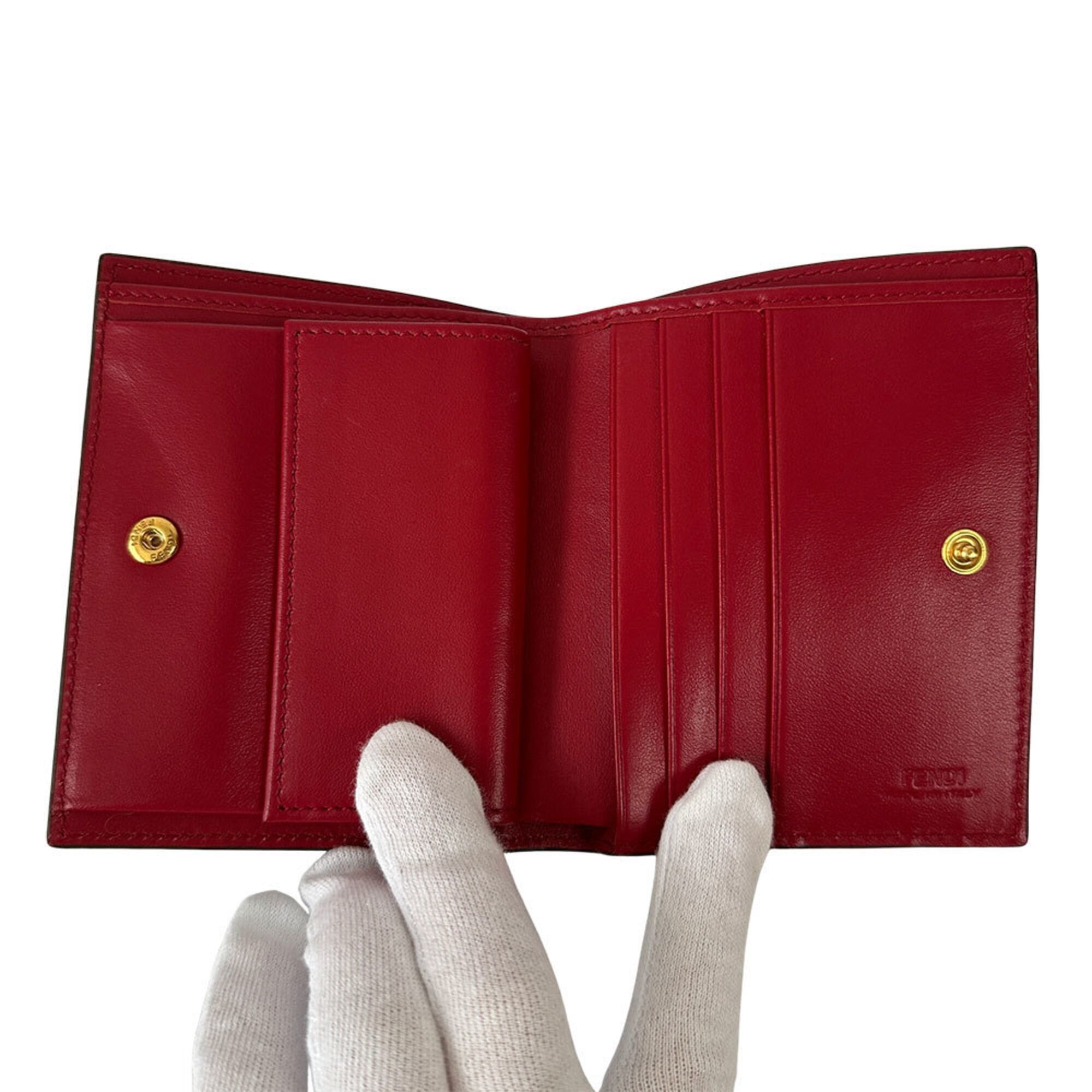 Fendi Fendi Women's Wallet, Brand: Effiz, Bi-fold Leather, Red, Compact Mini Wallet Size ONE SIZE - 8 Thumbnail