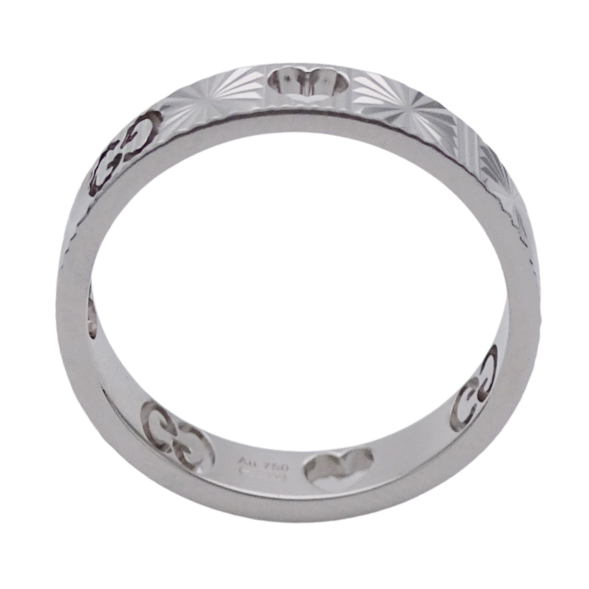 Gucci Gucci ring for women, brand name ring, 750WG Icon Heart, white gold, size #15 (approx. 1 inch), jewelry. Size ONE SIZE - 3 Thumbnail