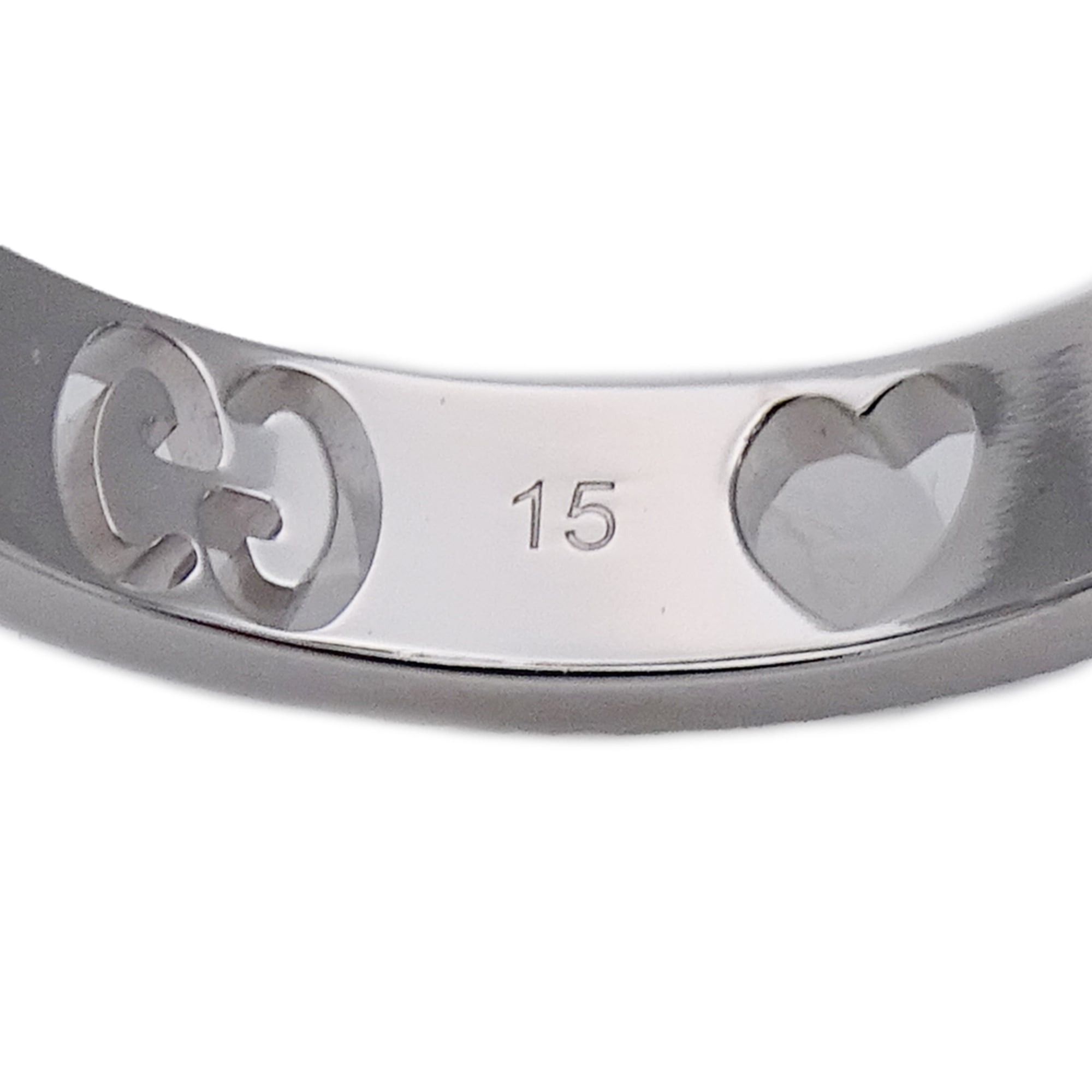 Gucci Gucci ring for women, brand name ring, 750WG Icon Heart, white gold, size #15 (approx. 1 inch), jewelry. Size ONE SIZE - 7 Thumbnail