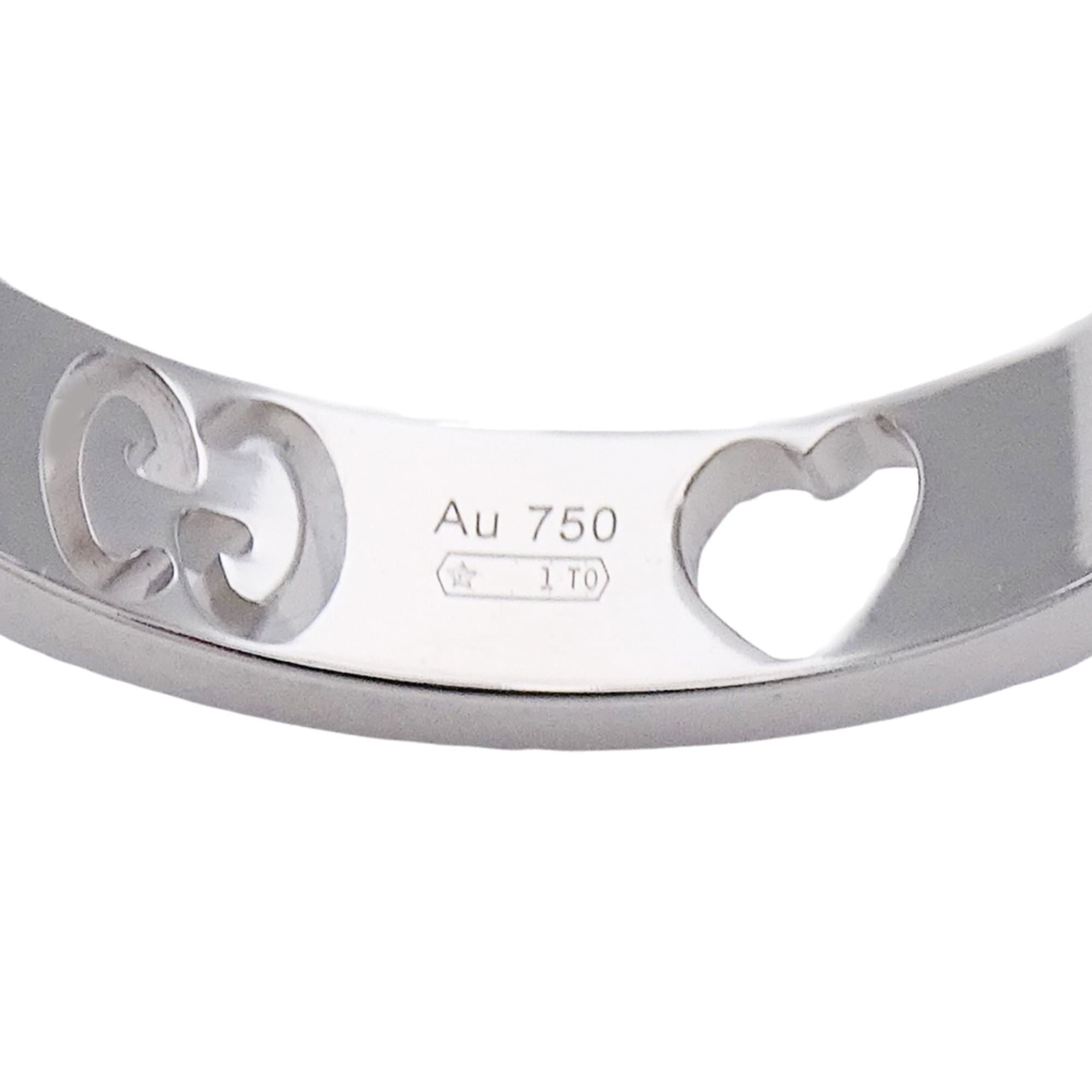 Gucci Gucci ring for women, brand name ring, 750WG Icon Heart, white gold, size #15 (approx. 1 inch), jewelry. Size ONE SIZE - 5 Thumbnail