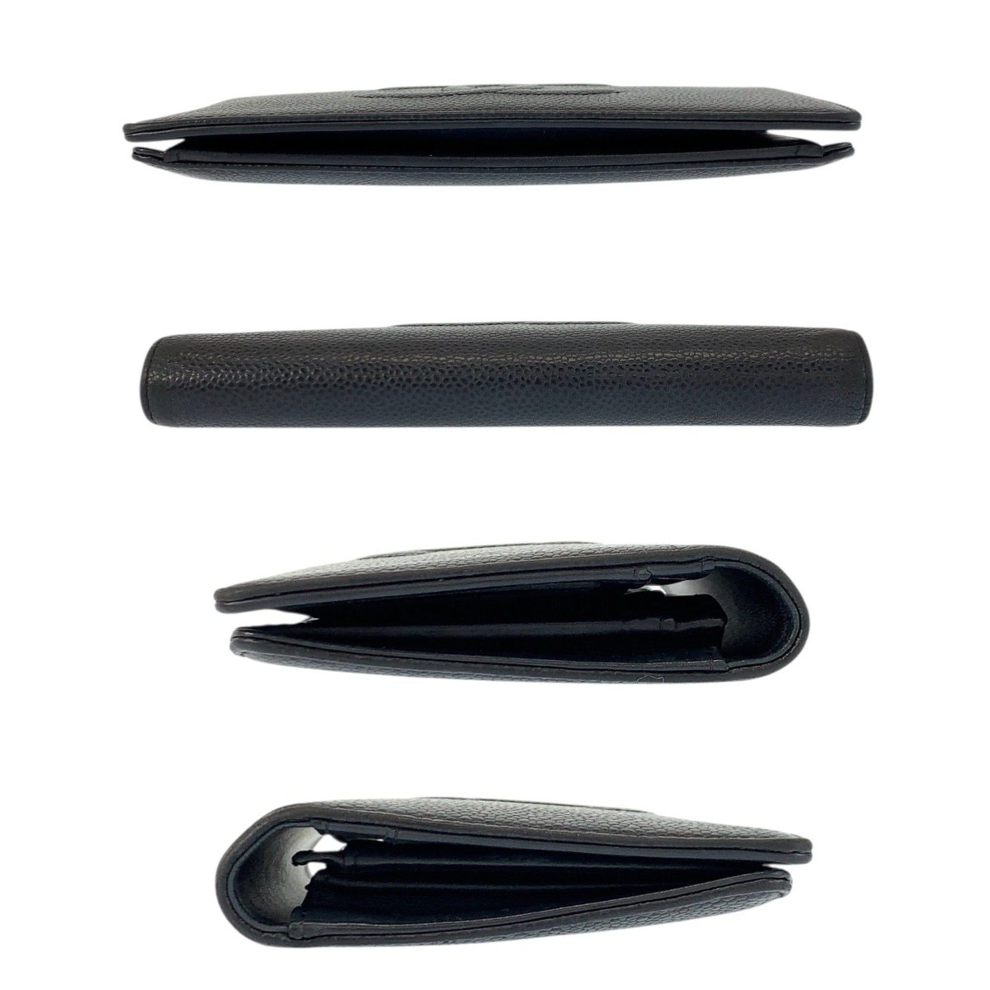 Chanel CHANEL Coco Mark Black Leather Long Wallet for Women Size ONE SIZE - 9 Thumbnail