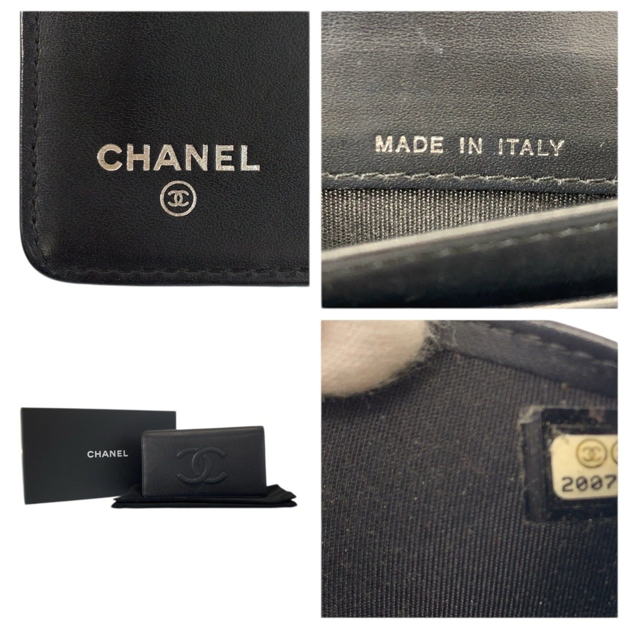 Chanel CHANEL Coco Mark Black Leather Long Wallet for Women Size ONE SIZE - 3 Thumbnail