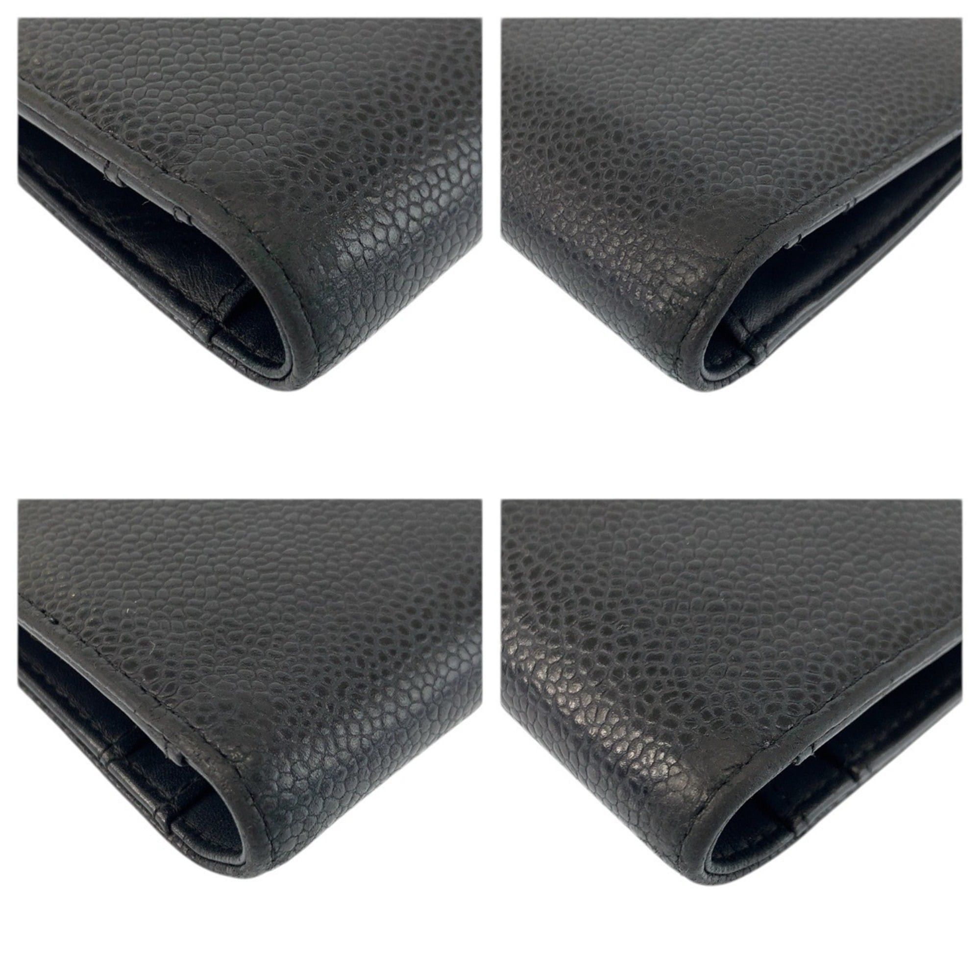 Chanel CHANEL Coco Mark Black Leather Long Wallet for Women Size ONE SIZE - 8 Thumbnail