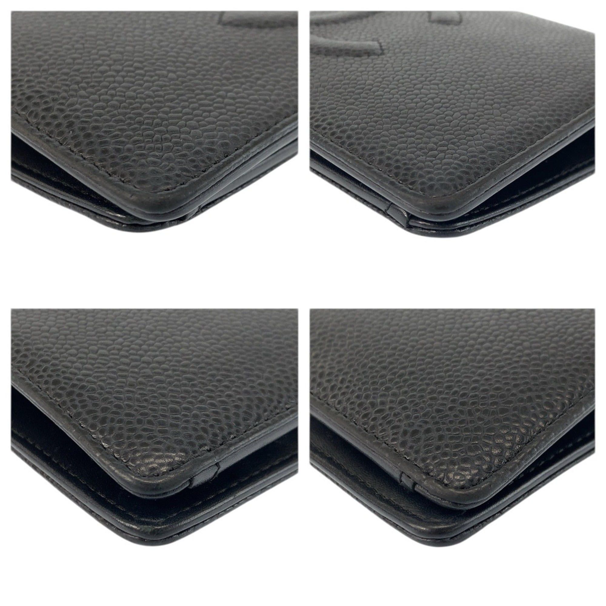 Chanel CHANEL Coco Mark Black Leather Long Wallet for Women Size ONE SIZE - 7 Thumbnail