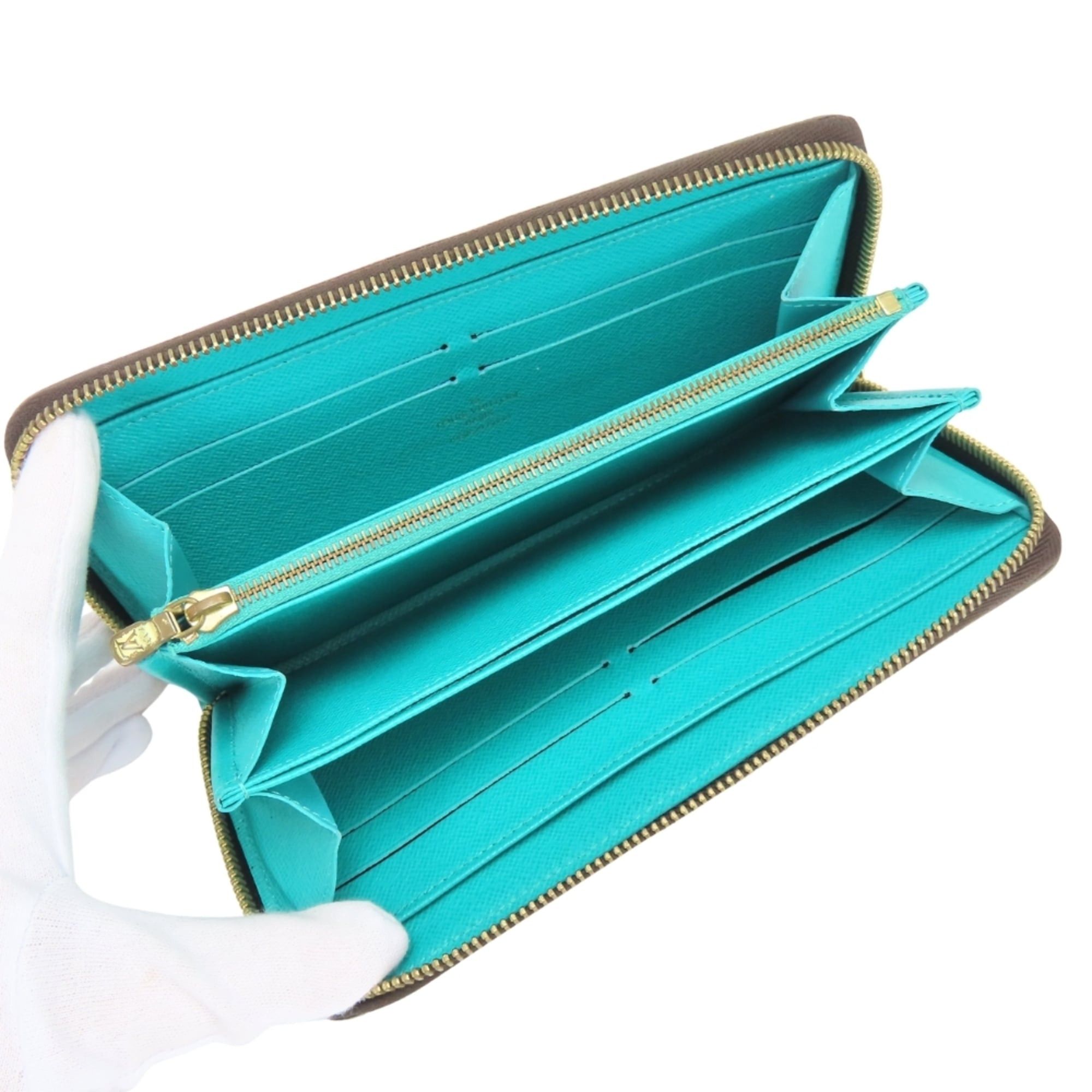 Louis Vuitton Louis Vuitton Zippy Wallet M60928 Monogram Turquoise Brown V-line Long for Women LOUIS VUITTON Size ONE SIZE - 12 Thumbnail